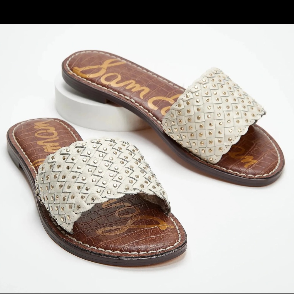 Sam Edelman Slide Sandals Woven / Cream Size 8.5